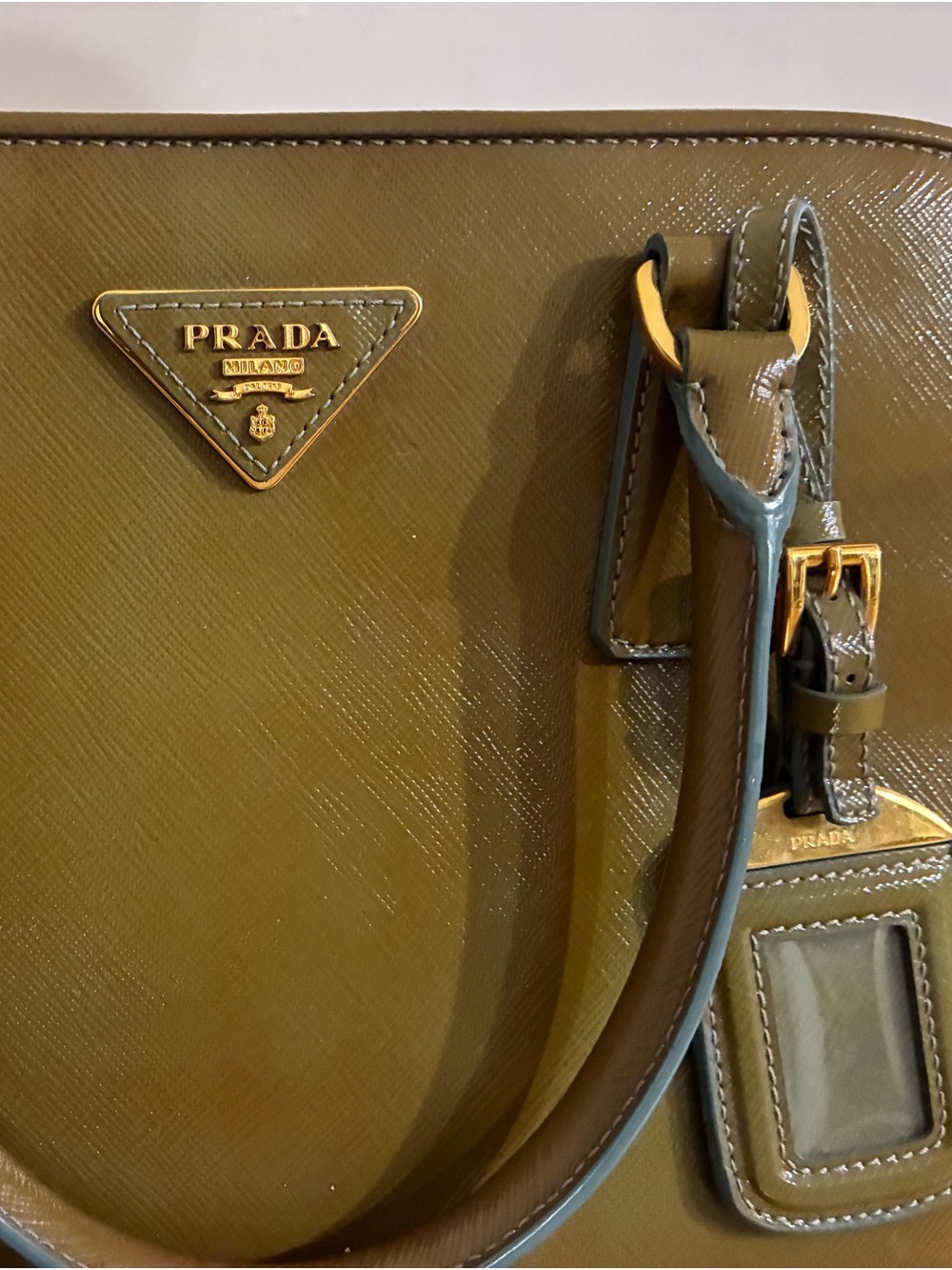 Prada Saffiano Vernice Bag with Removable Strap